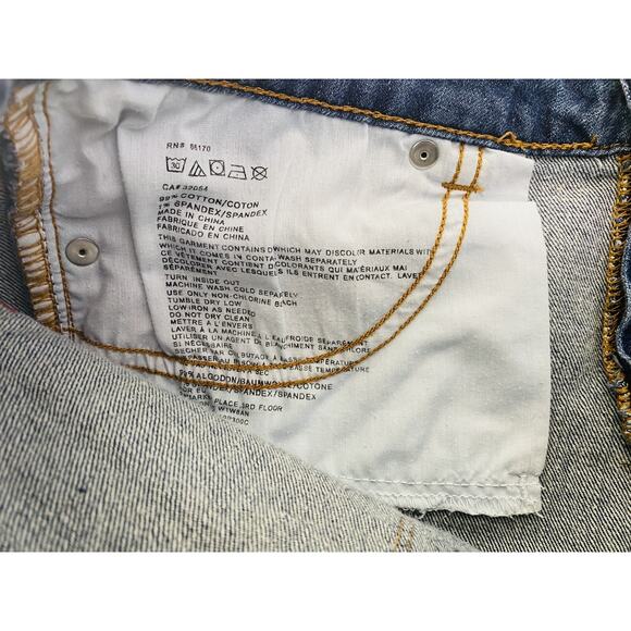 BDG Urban Outfitters Mid Rise Alexa Blue Denim Jean Shorts Distressed Cuffed 28 - Picture 6 of 6